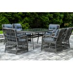 "Цесена" обеденная группа плетеная из искусственного ротанга, цвет графит