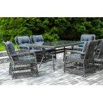 "Цесена" обеденная группа плетеная из искусственного ротанга, цвет графит