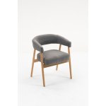 Стул обеденный Zubo с деревянными ножками темно-серый 2 шт.