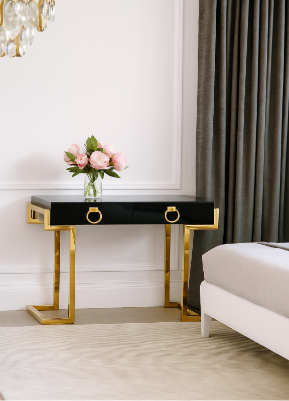 Стол-консоль Атлас МС9002-120В, 120х60х78 см, черный глянцевый Стол-консоль Атлас МС9002-120В, 120х60х78 см, черный глянцевый