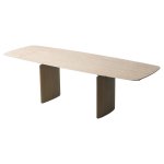 Стол CALVIN 180 MATTE ROME TRAVERTINE SOLID CERAMIC / Серый дуб, ®DISAUR