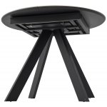 Стол БОНЖУР 100 БЕЛЫЙ МРАМОР, керамика / ЧЕРНЫЙ каркас М-City