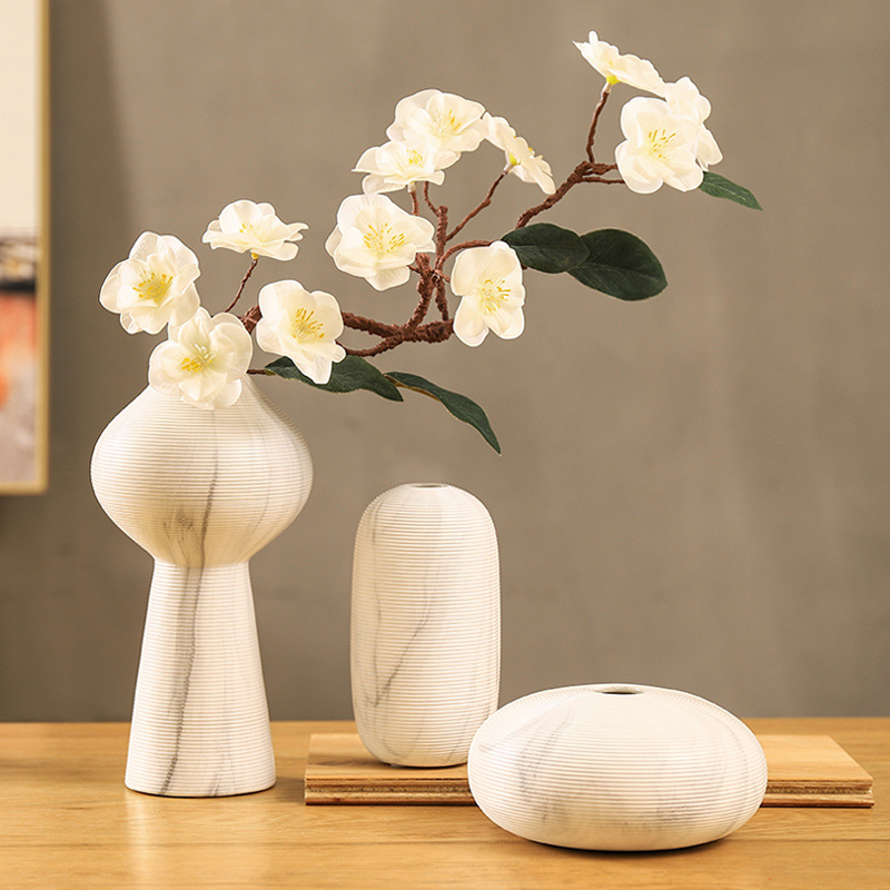 Вазы керамические комплект IST-066, 4 предмета, белый