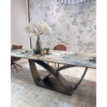 Стол ALONSO 200 TL-137  матовый, испанская керамика / брашированный каркас, цвет медный, ®DISAUR