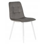 Набор 4 шт Стул обеденный DOBRIN CHILLY, Темно-серый Holland 18, основание белое