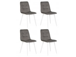 Набор 4 шт Стул обеденный DOBRIN CHILLY, Темно-серый Holland 18, основание белое
