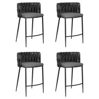 Набор 4 шт Стул полубарный DOBRIN AMELIA COUNTER, серая ткань (F-48), темно-серый винтажный PU (MF-12)