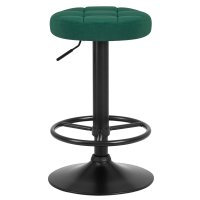 Табурет барный DOBRIN BRUNO BLACK, зеленый велюр (MJ9-88)