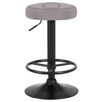 Табурет барный DOBRIN BRUNO BLACK, серый велюр (MJ9-75)
