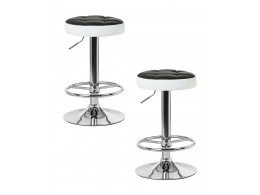 Набор 2 шт Табурет барный DOBRIN BRUNO, чёрно-белый