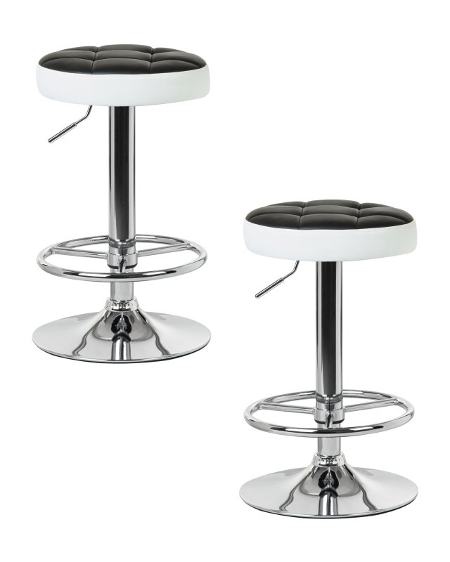 Набор 2 шт Табурет барный DOBRIN BRUNO, чёрно-белый