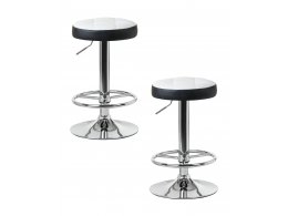 Набор 2 шт Табурет барный DOBRIN BRUNO, бело-чёрный
