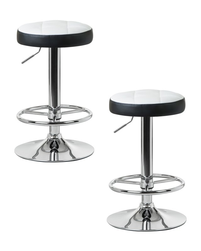 Набор 2 шт Табурет барный DOBRIN BRUNO, бело-чёрный