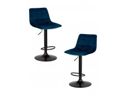 Набор 2 шт Стул барный DOBRIN TAILOR BLACK, синий велюр (MJ9-117)