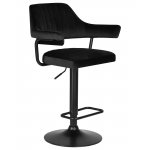 Стул барный DOBRIN CHARLY BLACK, черный велюр (MJ9-101)