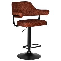Стул барный DOBRIN CHARLY BLACK, терракотовый твид (LEO56)