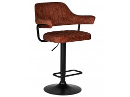 Стул барный DOBRIN CHARLY BLACK, терракотовый твид (LEO56)