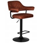 Стул барный DOBRIN CHARLY BLACK, терракотовый твид (LEO56)