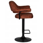 Стул барный DOBRIN CHARLY BLACK, терракотовый твид (LEO56)