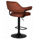 Стул барный DOBRIN CHARLY BLACK, терракотовый твид (LEO56)