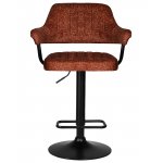 Стул барный DOBRIN CHARLY BLACK, терракотовый твид (LEO56)