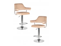 Набор 2 шт Стул барный DOBRIN CHARLY, бежевый велюр (MJ9-10)