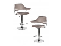 Набор 2 шт Стул барный DOBRIN CHARLY, серый велюр (MJ9-75)