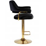 Набор 2 шт Стул барный DOBRIN CHARLY GOLD, черный велюр (MJ9-101)