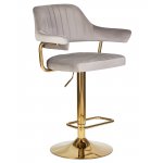 Набор 2 шт Стул барный DOBRIN CHARLY GOLD, серый велюр (MJ9-75)