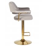 Набор 2 шт Стул барный DOBRIN CHARLY GOLD, серый велюр (MJ9-75)