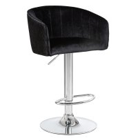 Стул барный DOBRIN DARCY, черный велюр (1922-21) Стул барный DOBRIN DARCY, черный велюр (1922-21)