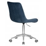 Кресло офисное DOBRIN DORA, синий велюр (1922-20), хромированная сталь