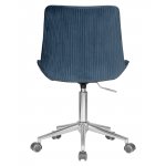 Набор 2 шт Кресло офисное DOBRIN DORA, синий велюр (1922-20), хромированная сталь