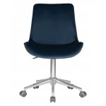 Кресло офисное DOBRIN DORA, синий велюр (1922-20), хромированная сталь