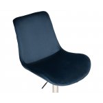 Кресло офисное DOBRIN DORA, синий велюр (1922-20), хромированная сталь