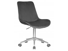 Кресло офисное DOBRIN DORA, серый велюр (1922-19), хромированная сталь