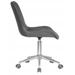 Кресло офисное DOBRIN DORA, серый велюр (1922-19), хромированная сталь