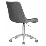 Кресло офисное DOBRIN DORA, серый велюр (1922-19), хромированная сталь