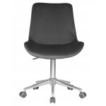 Кресло офисное DOBRIN DORA, серый велюр (1922-19), хромированная сталь