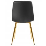 Стул обеденный DOBRIN ALEX, золотые ножки, чёрная экокожа (P-01)