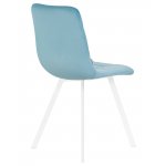 Стул обеденный DOBRIN ALEX SQUARE, белые ножки, морской волны велюр (V108-57)