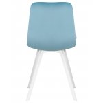 Стул обеденный DOBRIN ALEX SQUARE, белые ножки, морской волны велюр (V108-57)