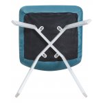 Стул обеденный DOBRIN ALEX SQUARE, белые ножки, морской волны велюр (V108-57)