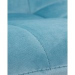 Стул обеденный DOBRIN ALEX SQUARE, белые ножки, морской волны велюр (V108-57)