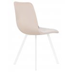 Стул обеденный DOBRIN ALEX SQUARE, белые ножки, кремовый велюр (V108-113)