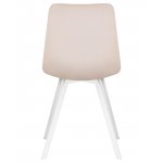 Стул обеденный DOBRIN ALEX SQUARE, белые ножки, кремовый велюр (V108-113)