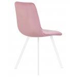 Стул обеденный DOBRIN ALEX SQUARE, белые ножки, розовый велюр (V108-15)