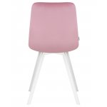Стул обеденный DOBRIN ALEX SQUARE, белые ножки, розовый велюр (V108-15)