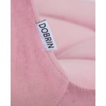 Стул обеденный DOBRIN ALEX SQUARE, белые ножки, розовый велюр (V108-15)