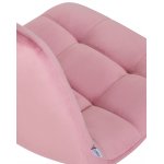 Стул обеденный DOBRIN ALEX SQUARE, белые ножки, розовый велюр (V108-15)